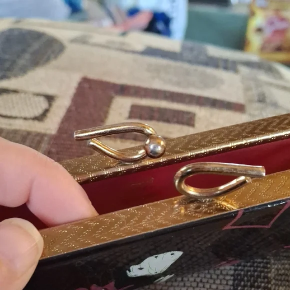 Spectapurse Black Patent Wallet Pink & White Retro Figure Print - Picture 2 of 9